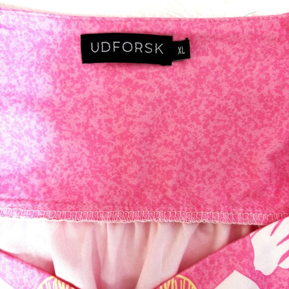 Hawaiian Style Pink Floral MuMu Dress Robe UDFORSK XL EUC - Picture 7 of 10